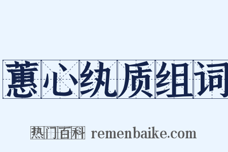 蕙心纨质组词是什么意思的图片